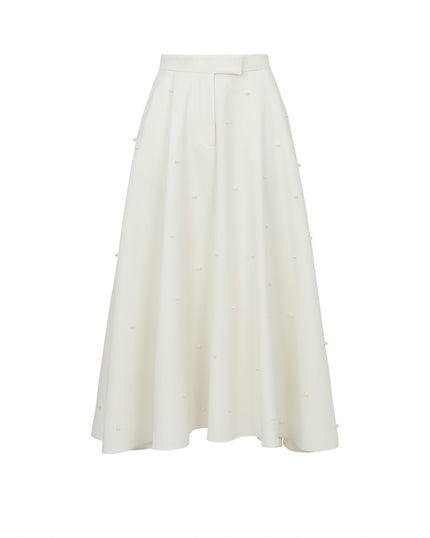 Evasé Midi Skirt with Pearls
