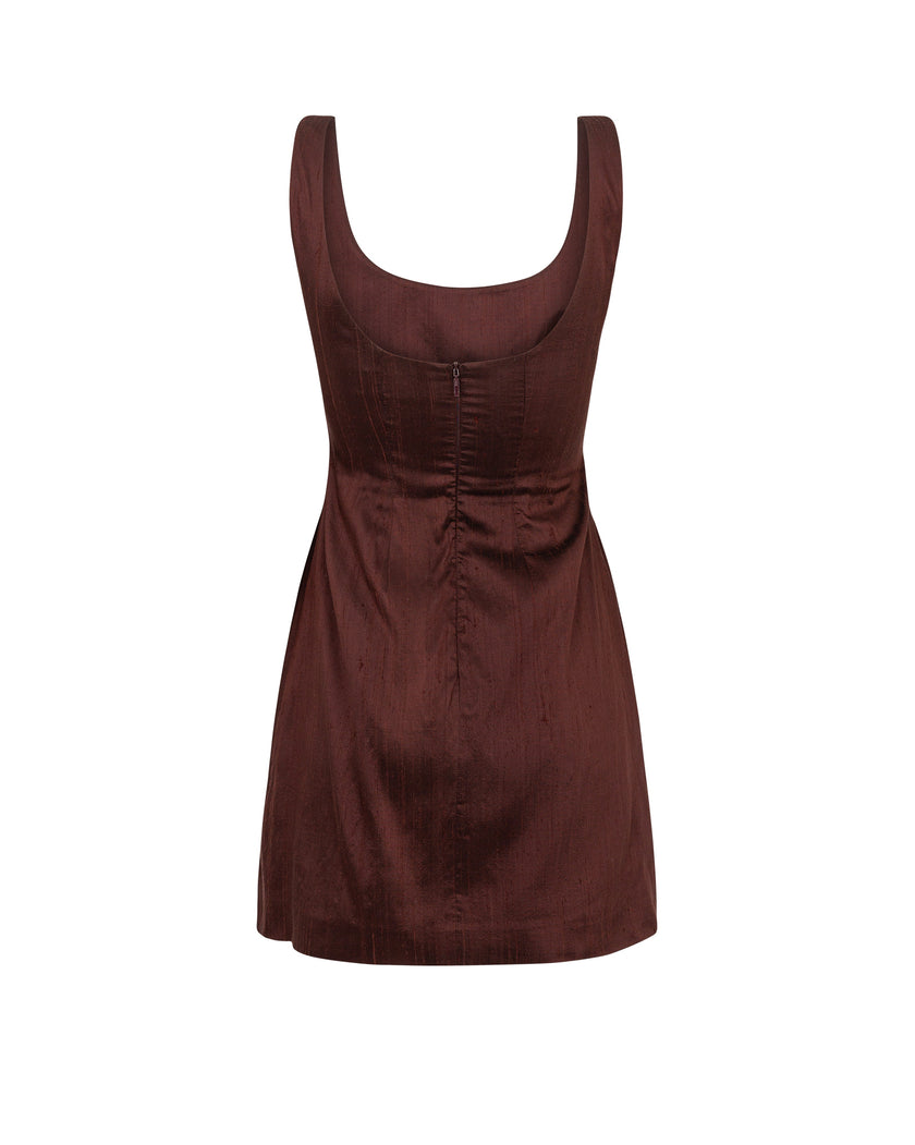 Brown dress on a white background