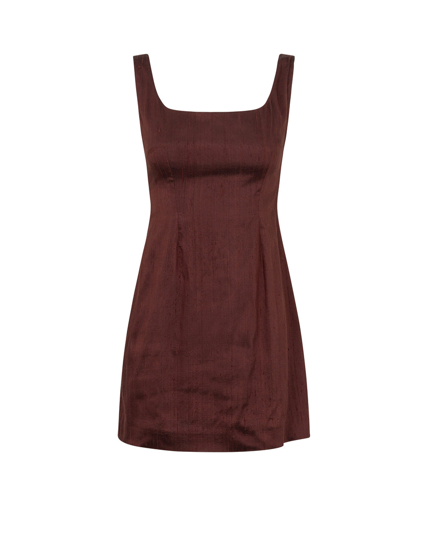 Brown dress on a white background