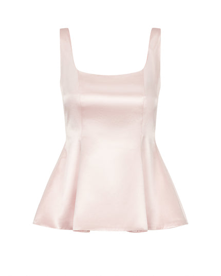 Light pink satin dress on a white background