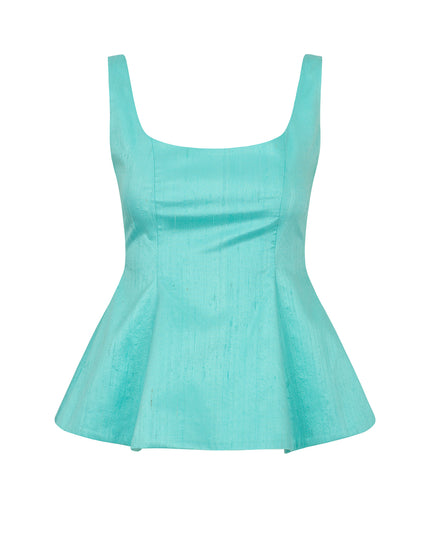 Turquoise dress on a white background