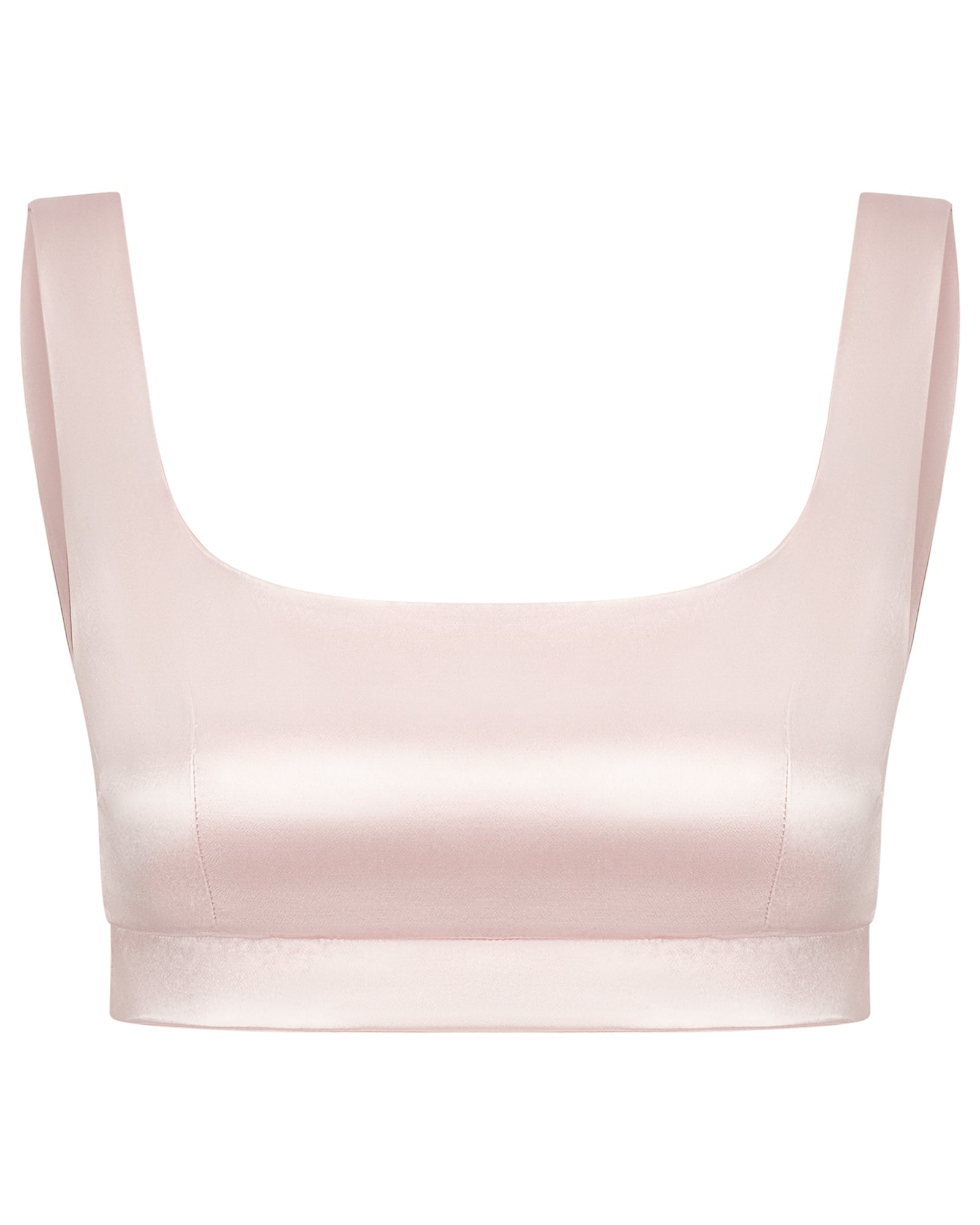 Light pink bralette on a white background