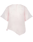 Light pink poncho with small decorative elements on a white background