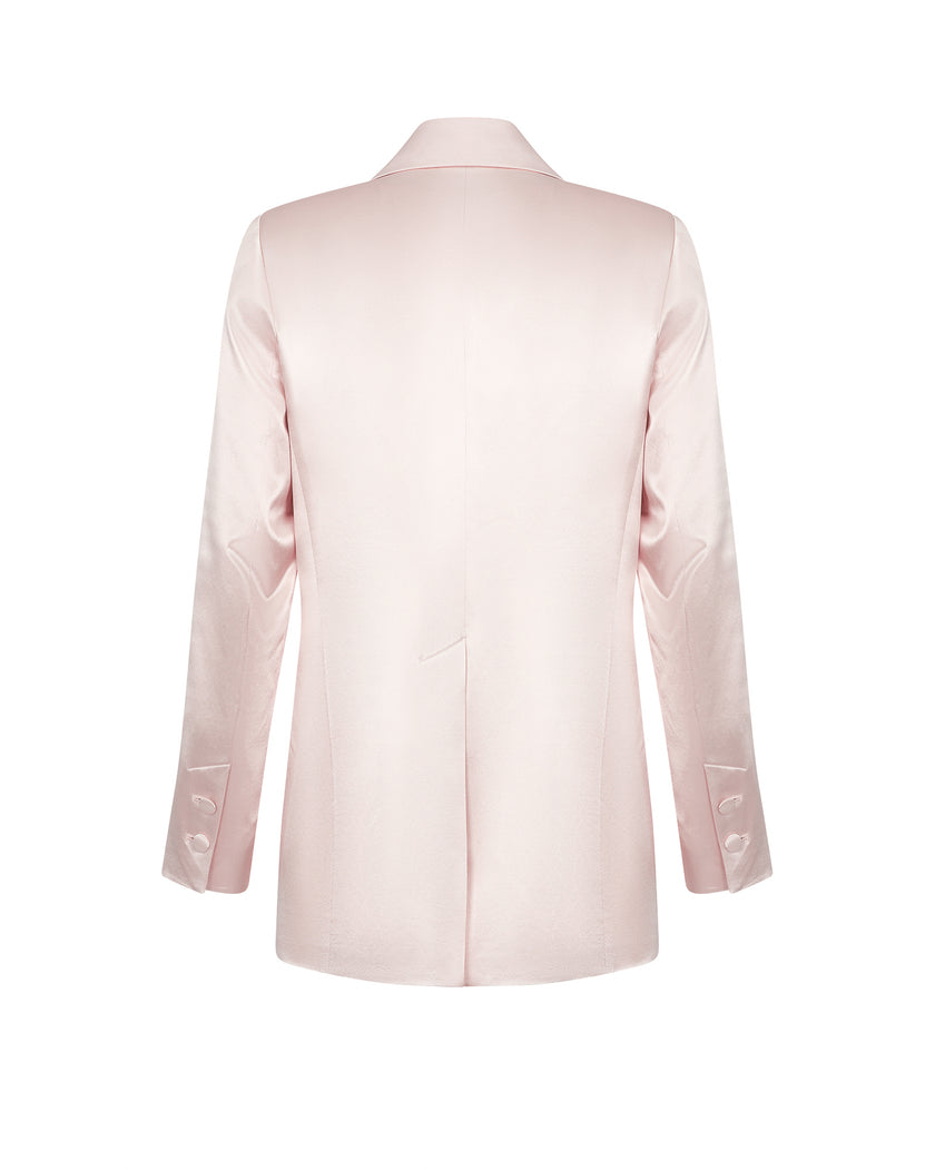Satin Viscose Long Blazer