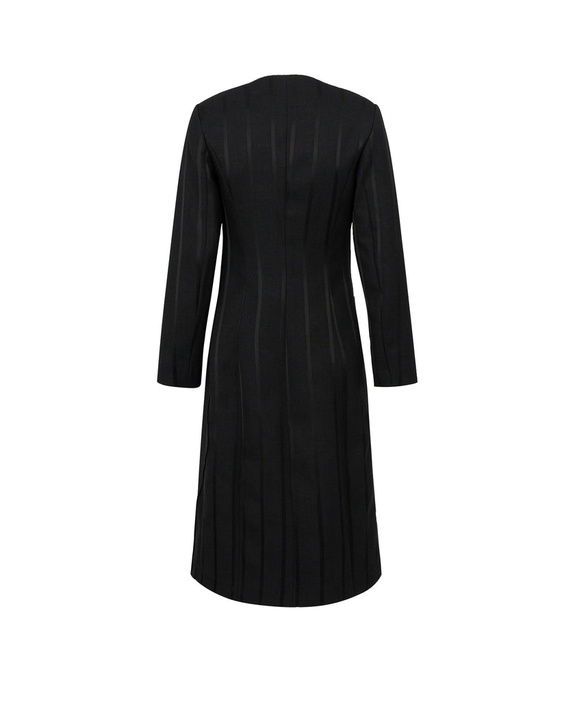 Black dress with long sleeves on a white background