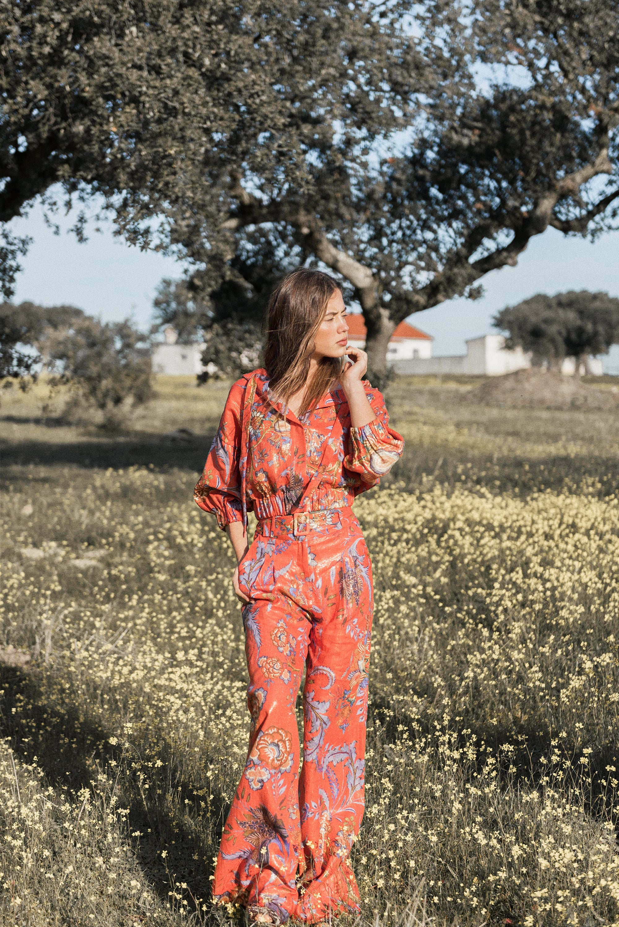 Floral Linen Bomber